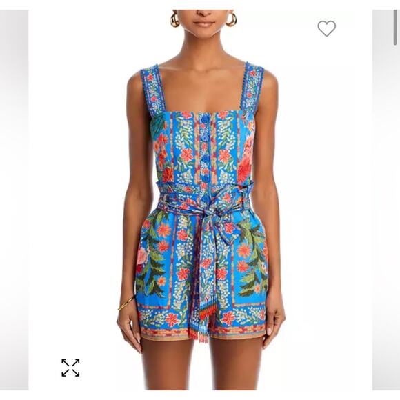 FARM RIO Stitched Garden Blue Romper Size - Picture 2 of 12